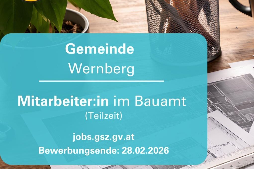 Die Gemeinde Wernberg sucht eine/n Mitarbeiter/in für das Bauamt.